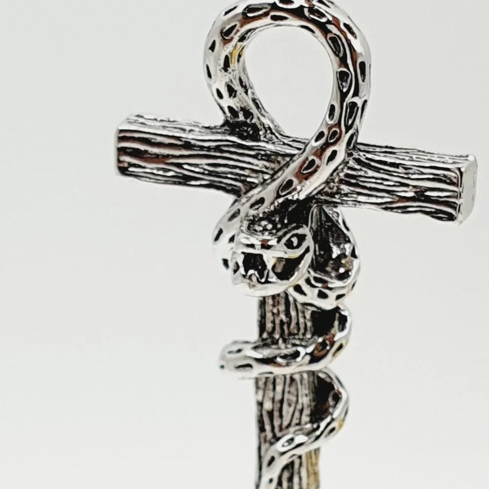 😍Gothic Snake Wrapped Cross Necklace for Men, BL55590026
